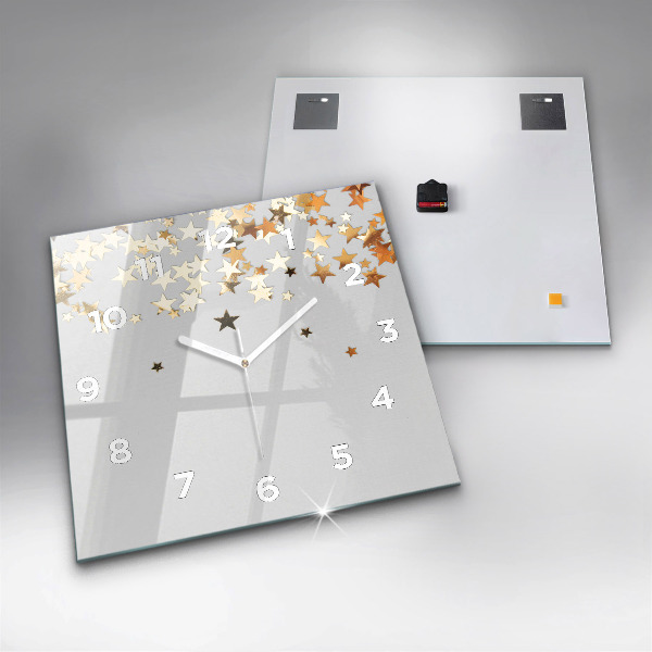 Štvorcové hodiny Hviezdy na svetlom pozadí