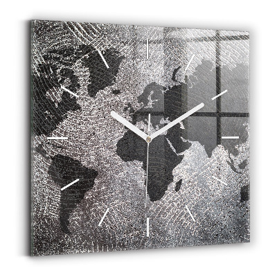 Štvorcové hodiny Konkrétna mapa sveta