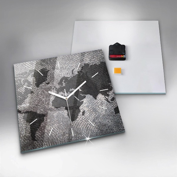 Štvorcové hodiny Konkrétna mapa sveta