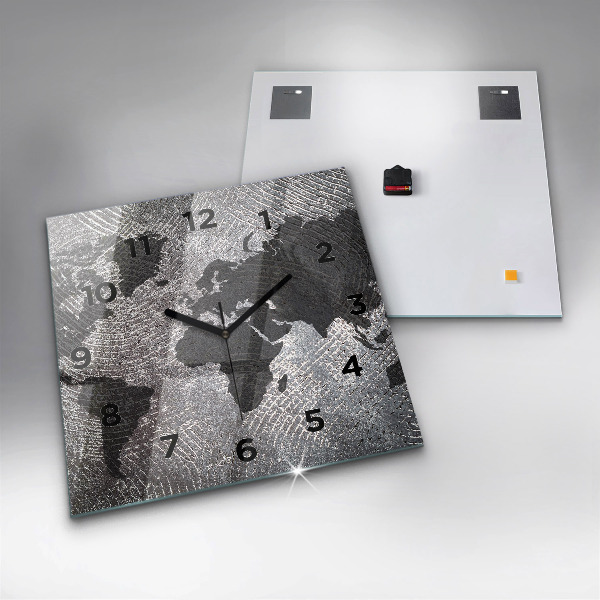 Štvorcové hodiny Konkrétna mapa sveta