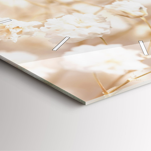 Štvorcové hodiny Malé biele kvety