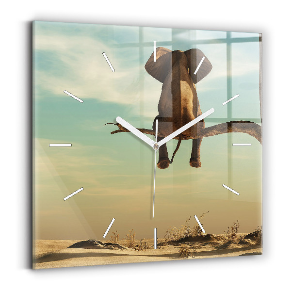 Štvorcové hodiny Slon na strome