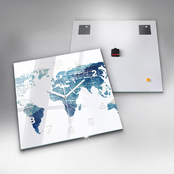 Štvorcové hodiny Mapa sveta