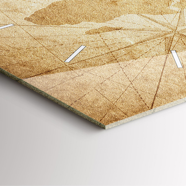 Štvorcové hodiny Vintage mapa sveta