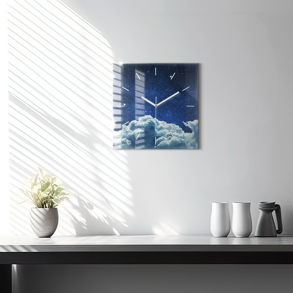 Štvorcové hodiny Nočná obloha