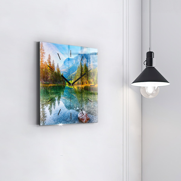 Štvorcové hodiny Horská krajina rieky