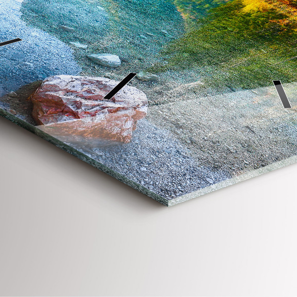 Štvorcové hodiny Horská krajina rieky