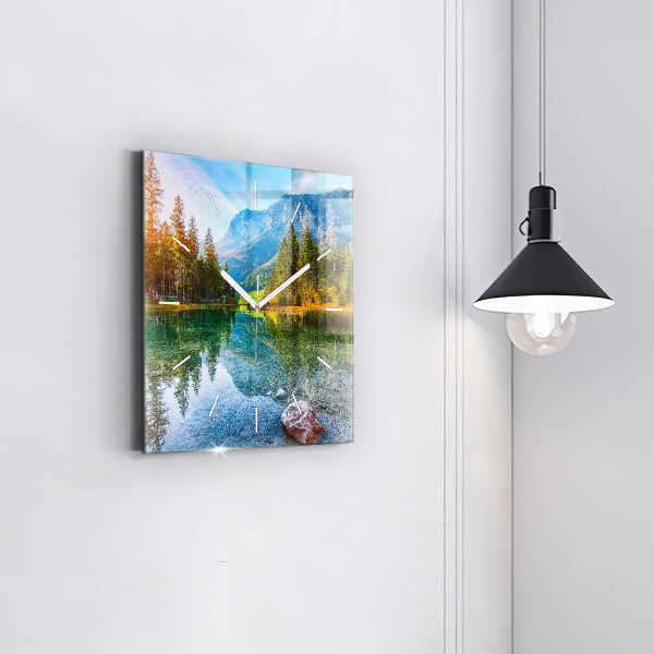 Štvorcové hodiny Horská krajina rieky