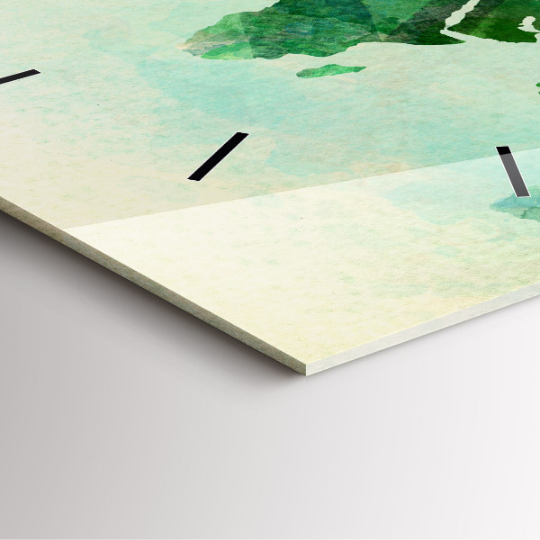 Štvorcové hodiny Akvarelová mapa sveta