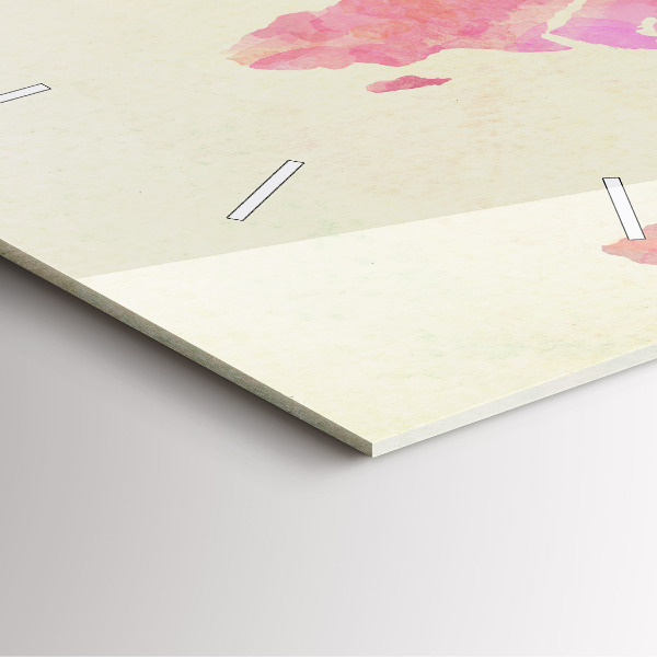 Štvorcové hodiny Akvarelová mapa sveta