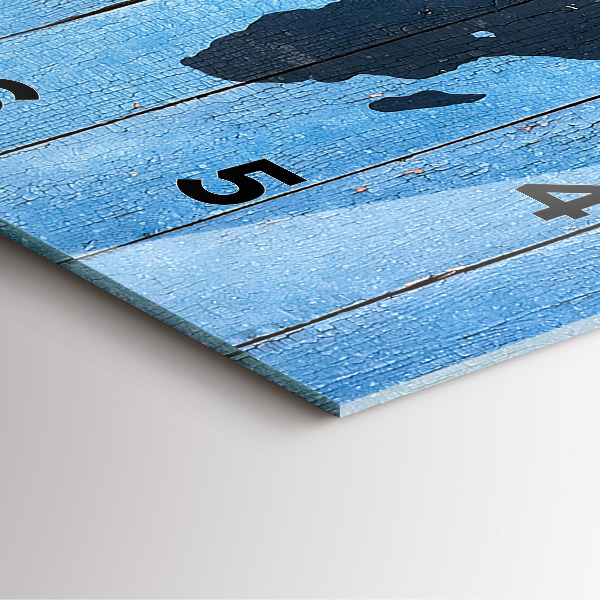 Štvorcové hodiny Mapa sveta na doskách