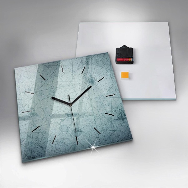 Štvorcové hodiny Vintage mapa