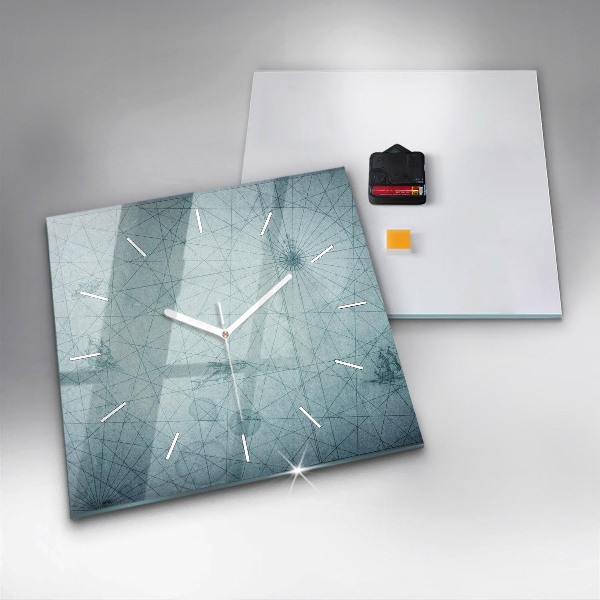 Štvorcové hodiny Vintage mapa