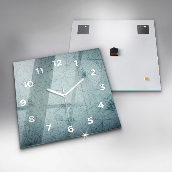 Štvorcové hodiny Vintage mapa