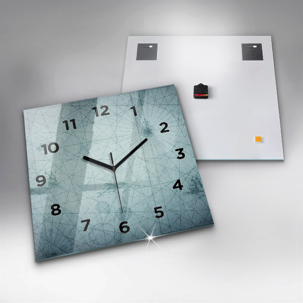 Štvorcové hodiny Vintage mapa