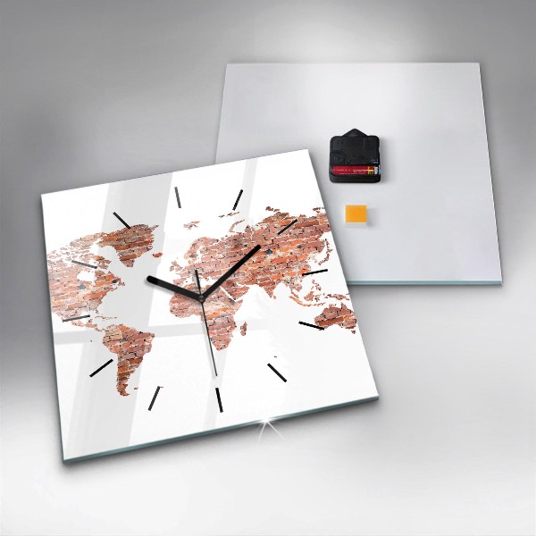 Štvorcové hodiny Stará tehlová mapa