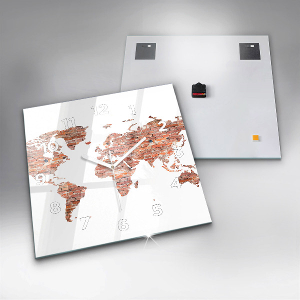 Štvorcové hodiny Stará tehlová mapa