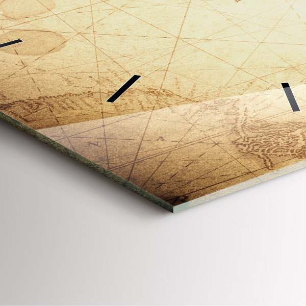 Štvorcové hodiny Stará mapa sveta