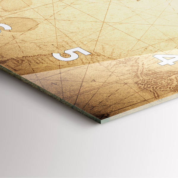 Štvorcové hodiny Stará mapa sveta