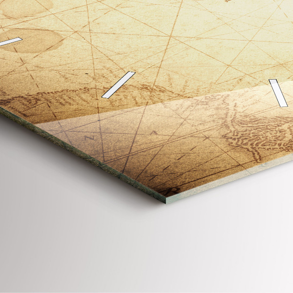 Štvorcové hodiny Stará mapa sveta