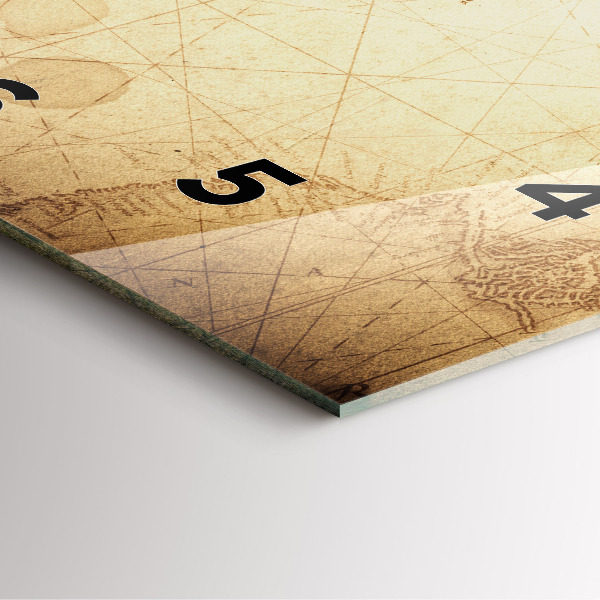 Štvorcové hodiny Stará mapa sveta