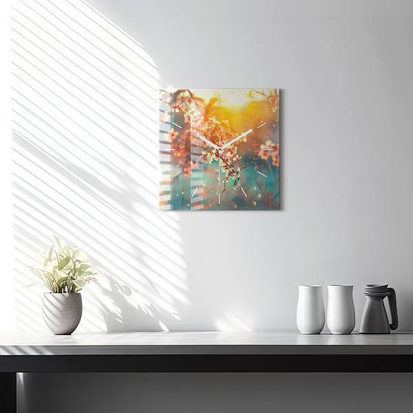 Štvorcové hodiny Jarné kvety