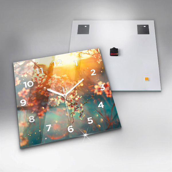 Štvorcové hodiny Jarné kvety