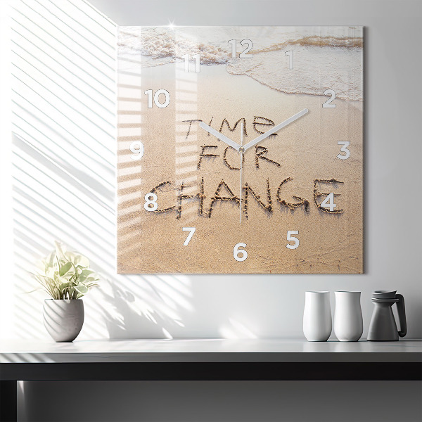 Štvorcové hodiny Plážový citát