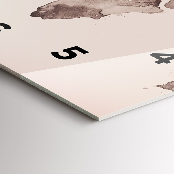 Štvorcové hodiny Akvarelová mapa sveta