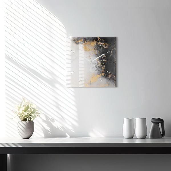 Štvorcové hodiny Umelecký mramor