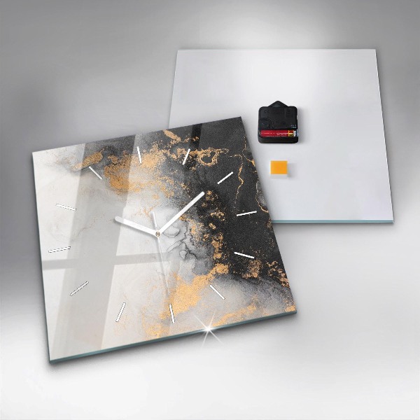 Štvorcové hodiny Umelecký mramor