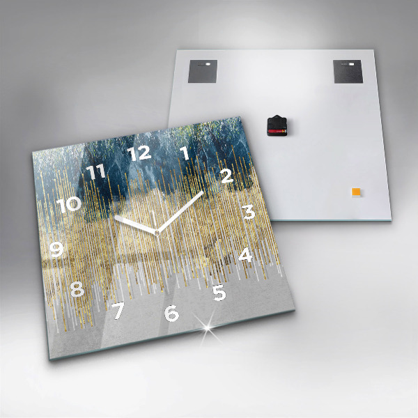 Štvorcové hodiny Ozdobný vzor a zlatá