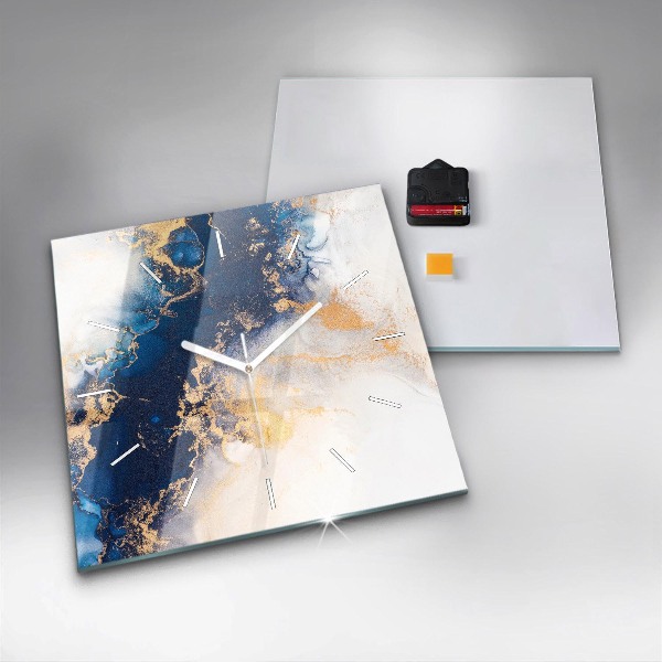 Štvorcové hodiny Mramorový vzor