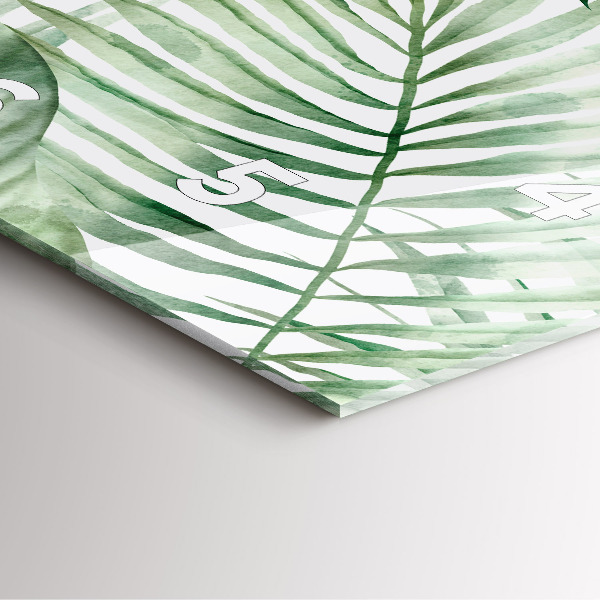 Štvorcové hodiny Maľované listy rastlín