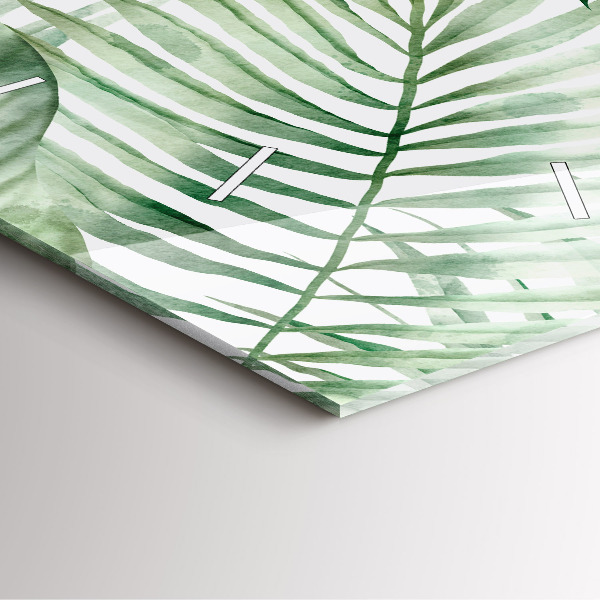 Štvorcové hodiny Maľované listy rastlín