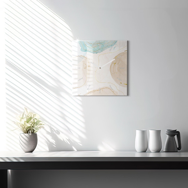 Štvorcové hodiny Vodové škvrny