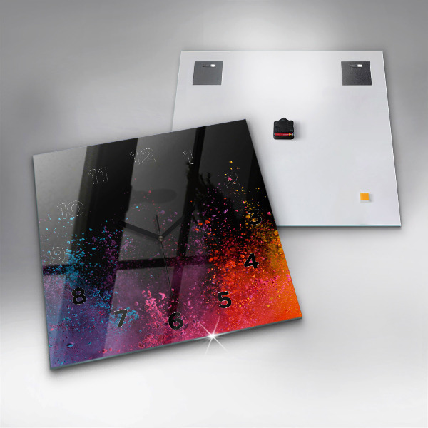 Štvorcové hodiny Explózia farieb