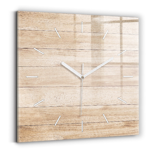 Štvorcové hodiny Drevená textúra