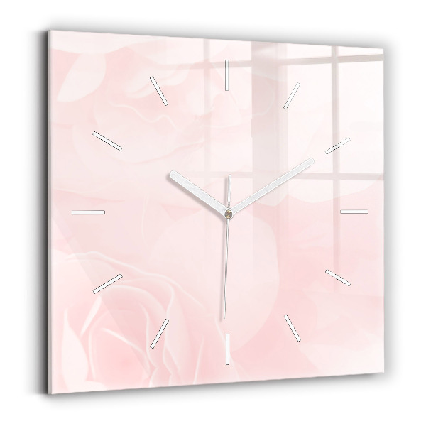 Štvorcové hodiny Kvitnúce ruže