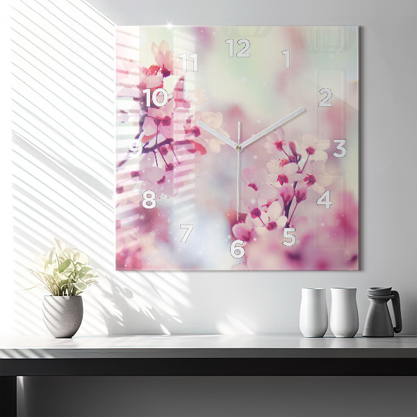 Štvorcové hodiny Jarné kvety