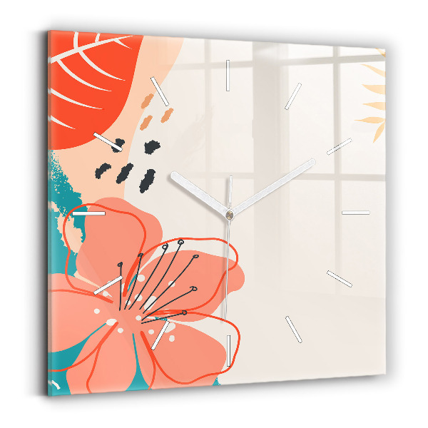 Štvorcové hodiny Havajské rastliny