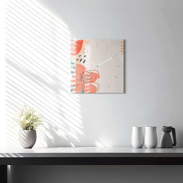 Štvorcové hodiny Havajské rastliny