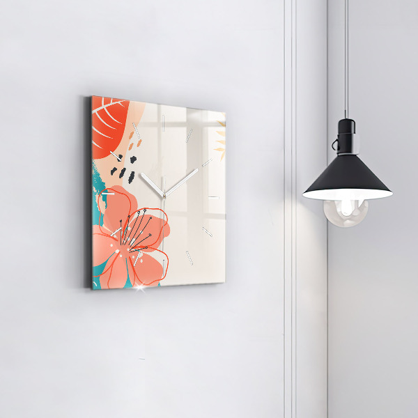 Štvorcové hodiny Havajské rastliny