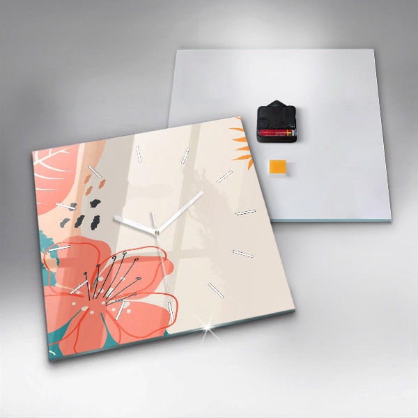 Štvorcové hodiny Havajské rastliny