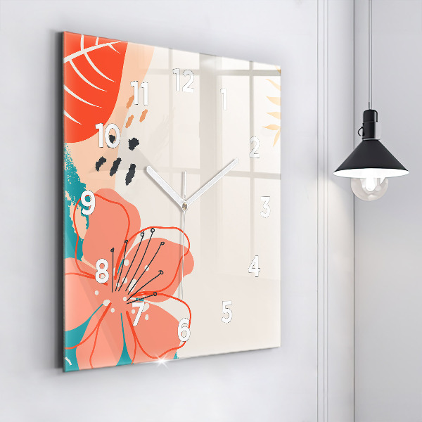 Štvorcové hodiny Havajské rastliny