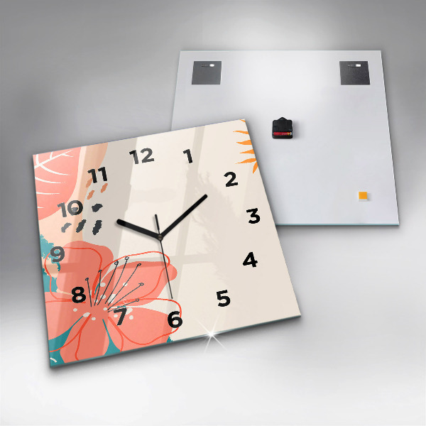 Štvorcové hodiny Havajské rastliny