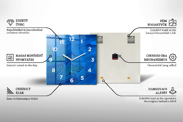 Štvorcové hodiny Žltá