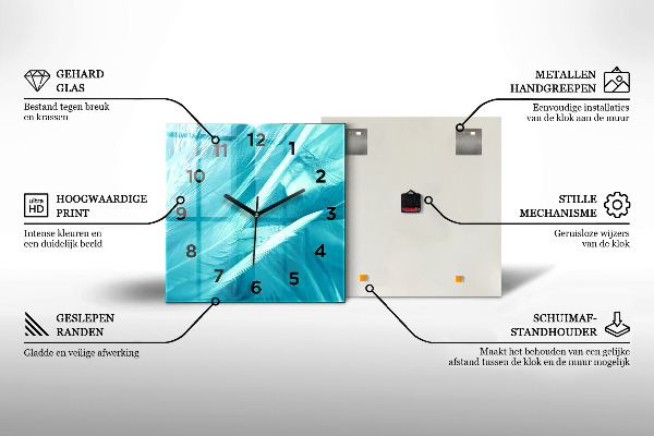 Štvorcové hodiny Žltá