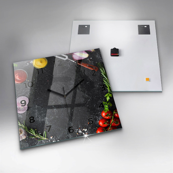 Štvorcové hodiny Zelenina na stole