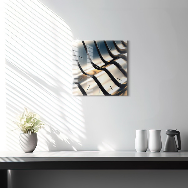 Štvorcové hodiny Strieborný vzor